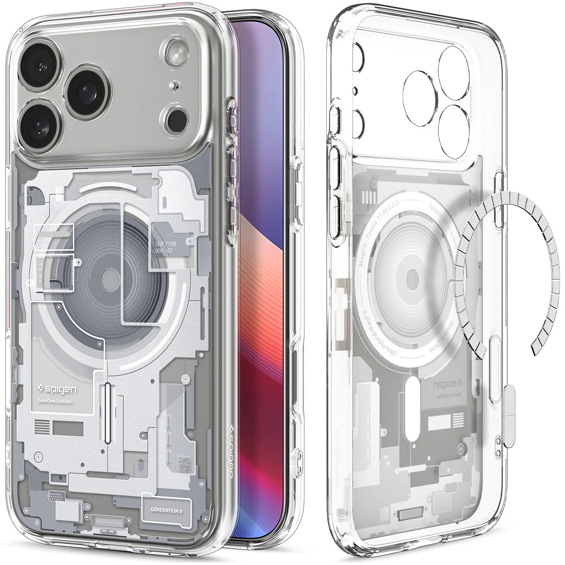 Handyhülle für iPhone 17 Pro Max, Spigen Ultra Hybrid Mag mit MagSafe, Weiß-Grau (Zero One) - Image 9