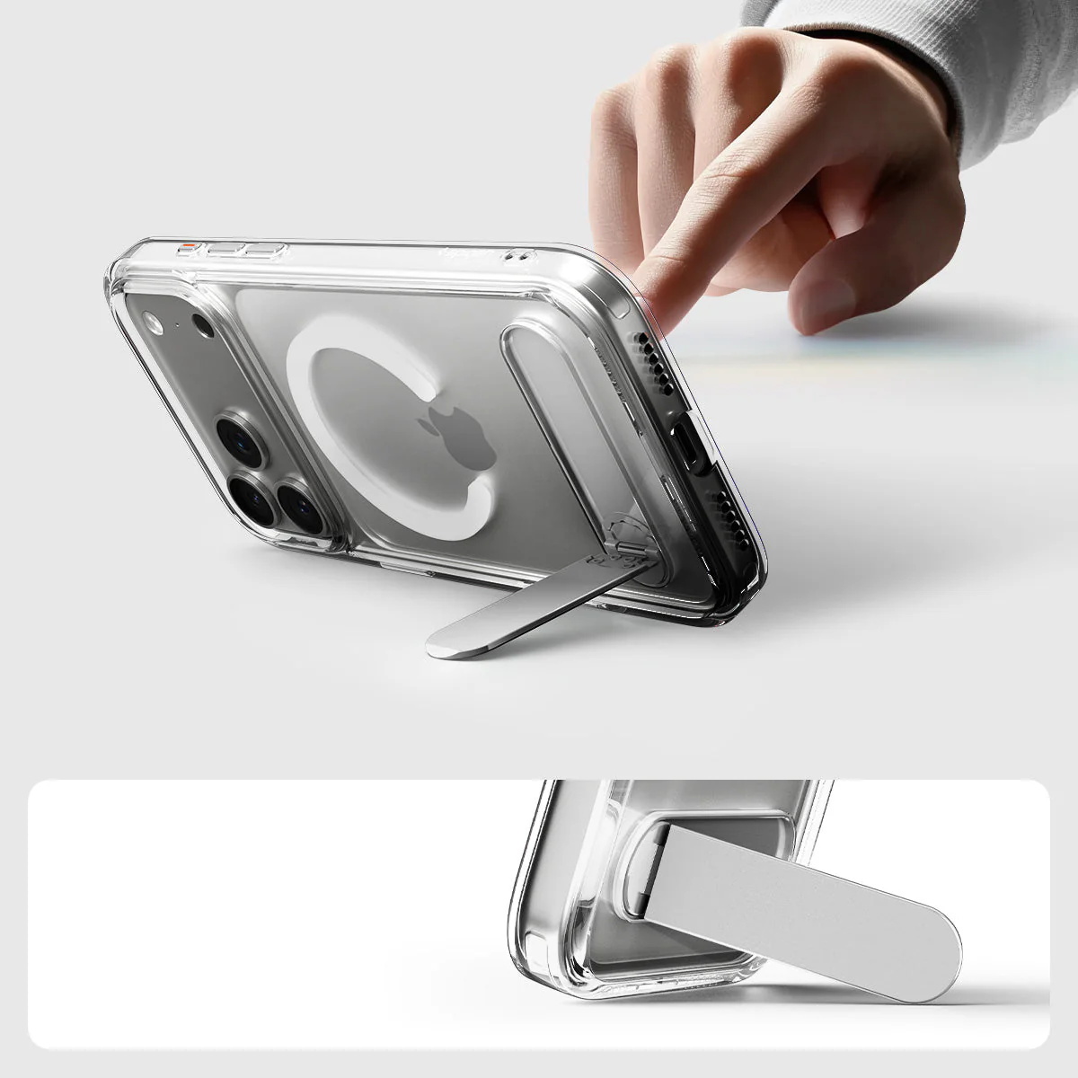 Handyhülle für iPhone 17 Pro Max, Spigen Ultra Hybrid S Mag mit MagSafe, Transparent-Weiß - Image 4