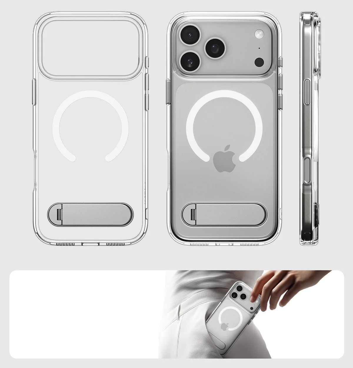 Handyhülle für iPhone 17 Pro Max, Spigen Ultra Hybrid S Mag mit MagSafe, Transparent-Weiß - Image 6