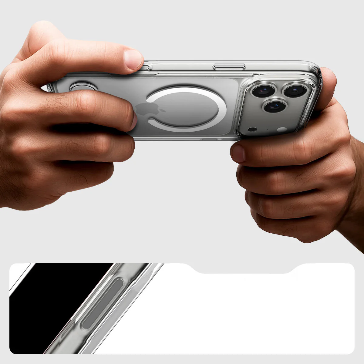 Handyhülle für iPhone 17 Pro Max, Spigen Ultra Hybrid S Mag mit MagSafe, Transparent-Weiß - Image 9