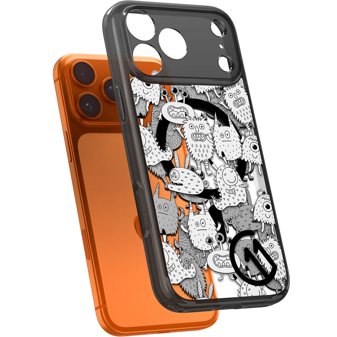Handyhülle für iPhone 17 Pro Max, Spigen Ultra Hybrid T Mag (CC) mit MagSafe, Grau-Gemustert (C11 Inkverse) - Image 3