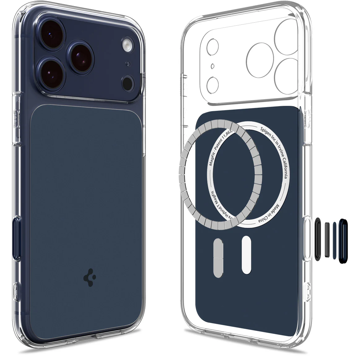 Handyhülle für iPhone 17 Pro Max, Spigen Ultra Hybrid T Mag (CC) mit MagSafe, Transparent-Dunkelblau - Image 5