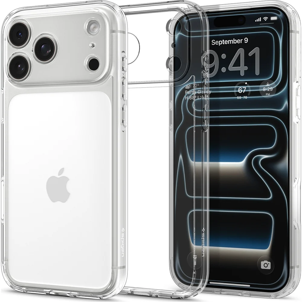 Handyhülle für iPhone 17 Pro Max, Spigen Ultra Hybrid, Transparent