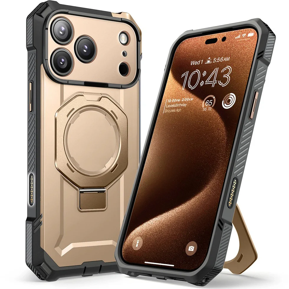 Handyhülle für iPhone 17 Pro Max, Supcase UB Grip Mag mit MagSafe (CC), Grau-Golden - Image 2