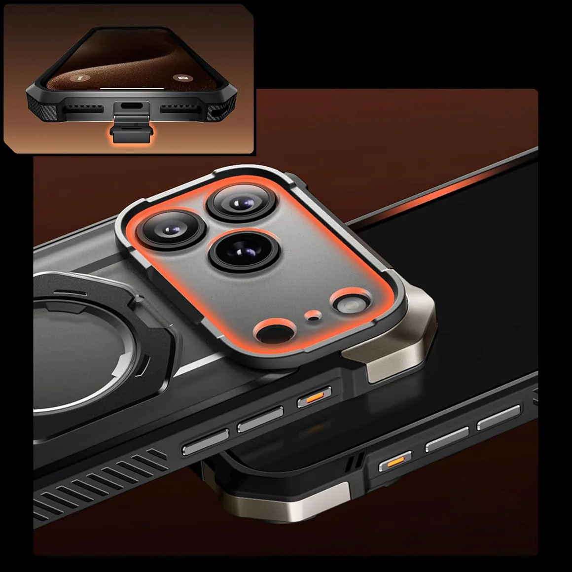 Handyhülle für iPhone 17 Pro Max, Supcase UB Grip Mag mit MagSafe (CC), Schwarz-Transparent - Image 12