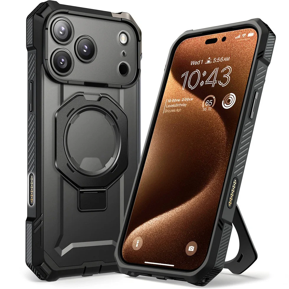 Handyhülle für iPhone 17 Pro Max, Supcase UB Grip Mag mit MagSafe (CC), Schwarz-Transparent - Image 2