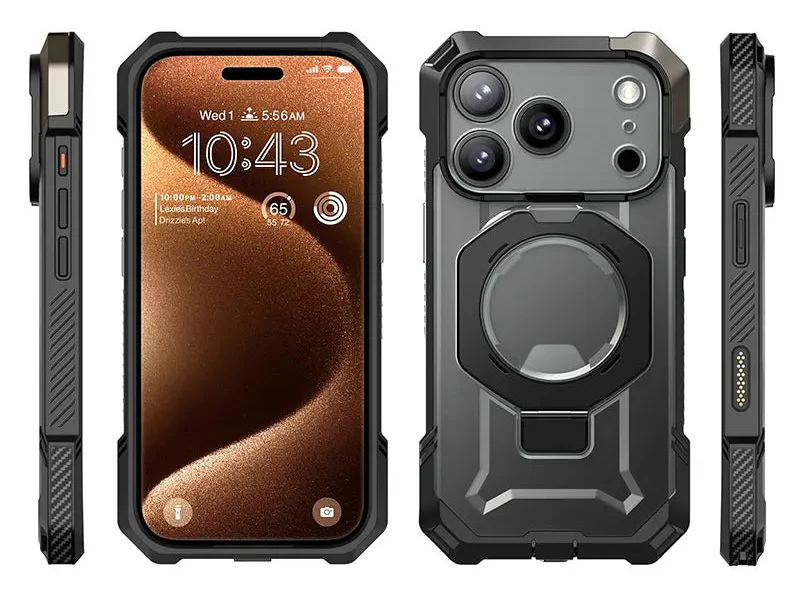 Handyhülle für iPhone 17 Pro Max, Supcase UB Grip Mag mit MagSafe (CC), Schwarz-Transparent - Image 4