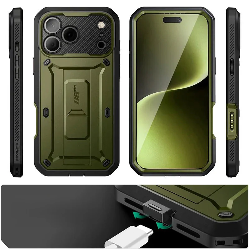 Handyhülle für iPhone 17 Pro Max, Supcase UB Pro SP (CC), Schwarz-Grün - Image 4