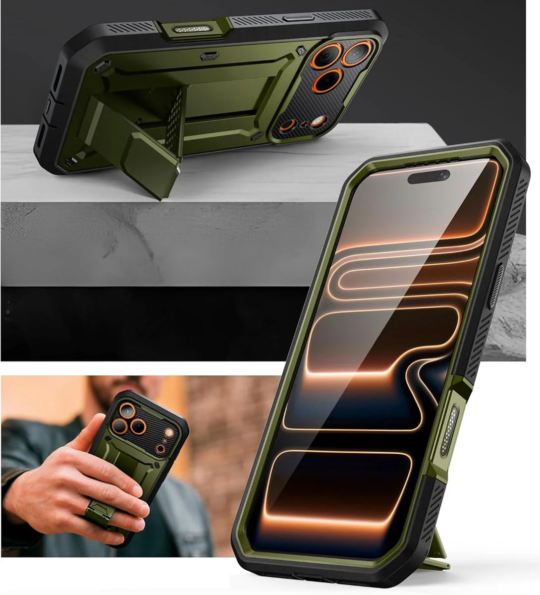 Handyhülle für iPhone 17 Pro Max, Supcase UB Pro SP (CC), Schwarz-Grün - Image 7