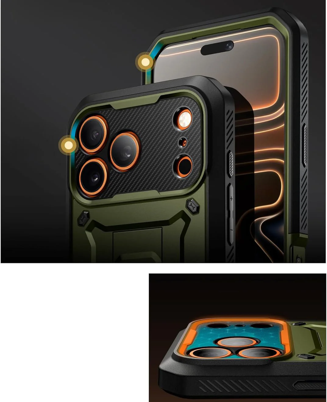 Handyhülle für iPhone 17 Pro Max, Supcase UB Pro SP (CC), Schwarz-Grün - Image 8