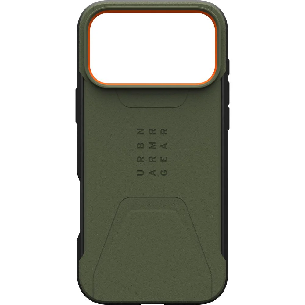 Handyhülle für iPhone 17 Pro Max, Urban Armor Gear Civilian Mag mit MagSafe, Grün mit Orange