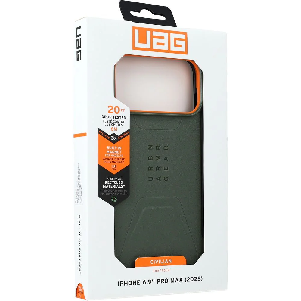 Handyhülle für iPhone 17 Pro Max, Urban Armor Gear Civilian Mag mit MagSafe, Grün mit Orange - Image 6