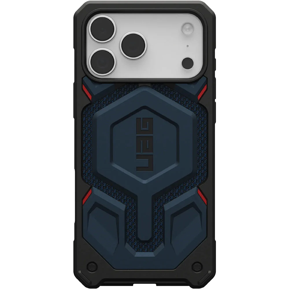 Handyhülle für iPhone 17 Pro Max, Urban Armor Gear Monarch Pro Mag mit MagSafe, Marineblau mit Kevlar