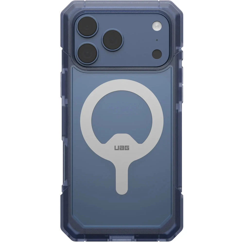 Handyhülle für iPhone 17 Pro Max, Urban Armor Gear Trooper Mag, Blau und Transparent
