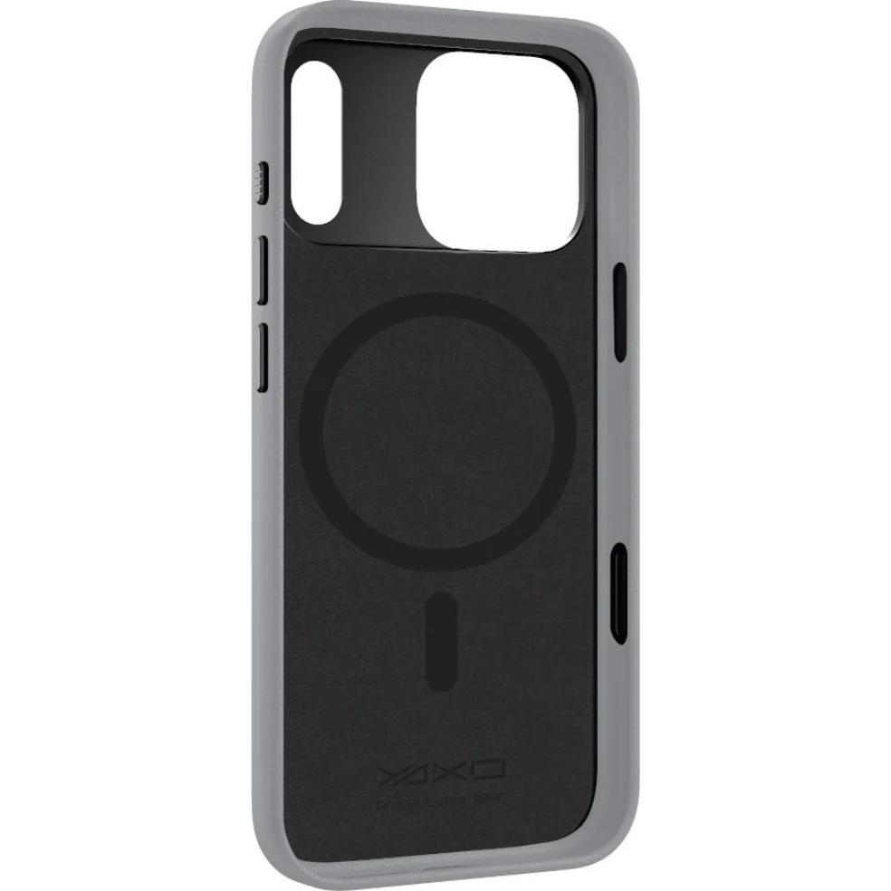 Handyhülle für iPhone 17 Pro Max, YAXO Leather Gear Slim Case MagSafe, Grau - Image 3