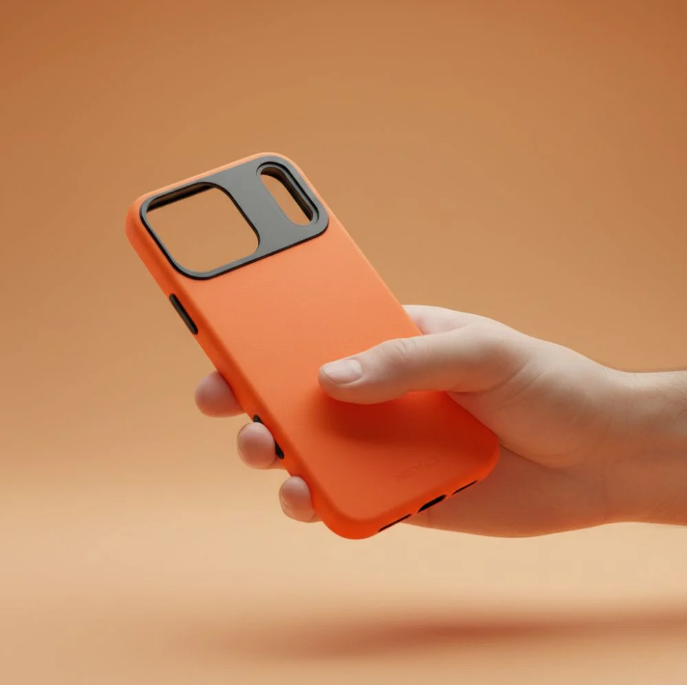 Handyhülle für iPhone 17 Pro Max, YAXO Leather Gear Slim Case MagSafe, Orange - Image 2