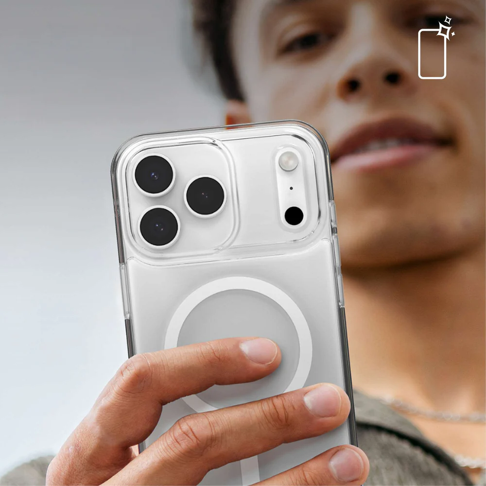 Handyhülle für iPhone 17 Pro Max, ZAGG Crystal Palace Lite Snap mit MagSafe, Transparent und Weiß - Image 6