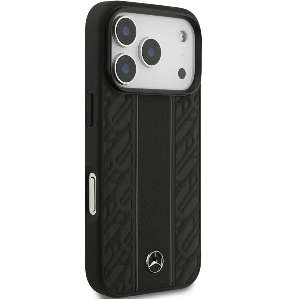 Handyhülle für iPhone 17 Pro, Mercedes-Benz Leather Laurel Leaves Stripes mit MagSafe, Schwarz - Image 8