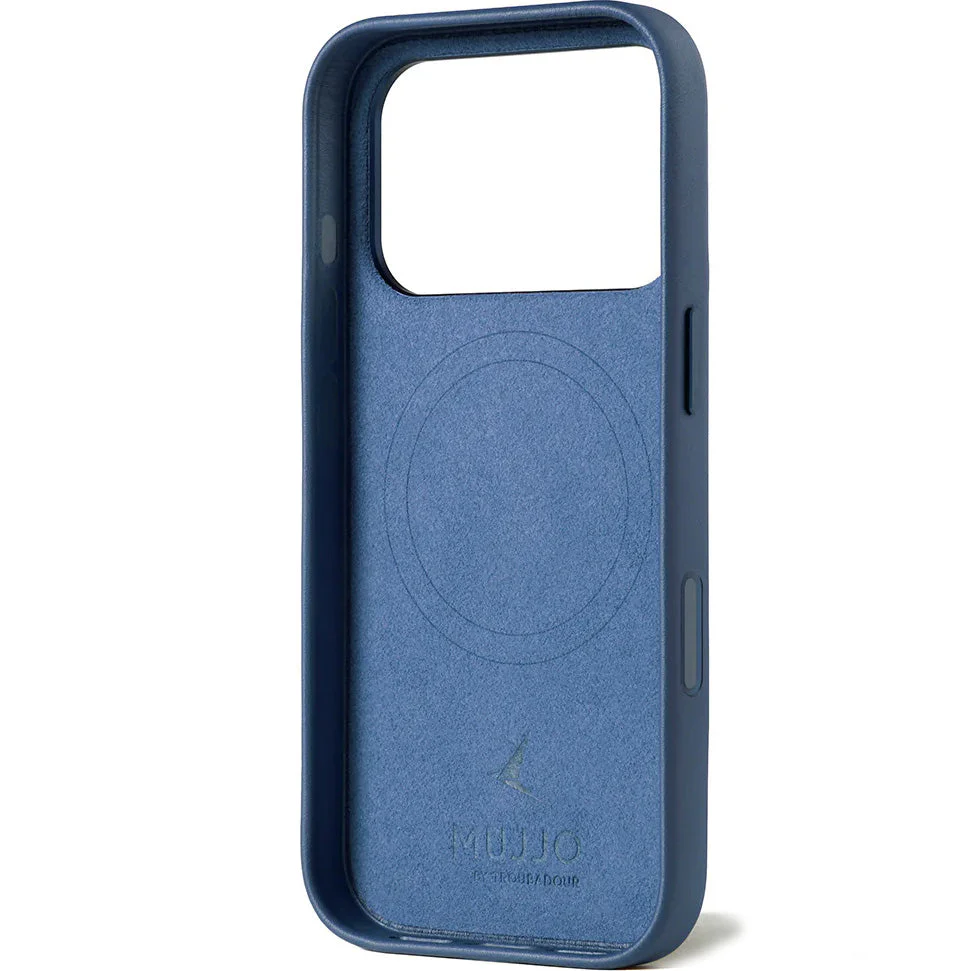 Handyhülle für iPhone 17 Pro, Mujjo Full Leather Case für MagSafe, Blau - Image 3