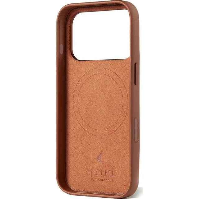 Handyhülle für iPhone 17 Pro, Mujjo Full Leather Case für MagSafe, Braun - Image 3
