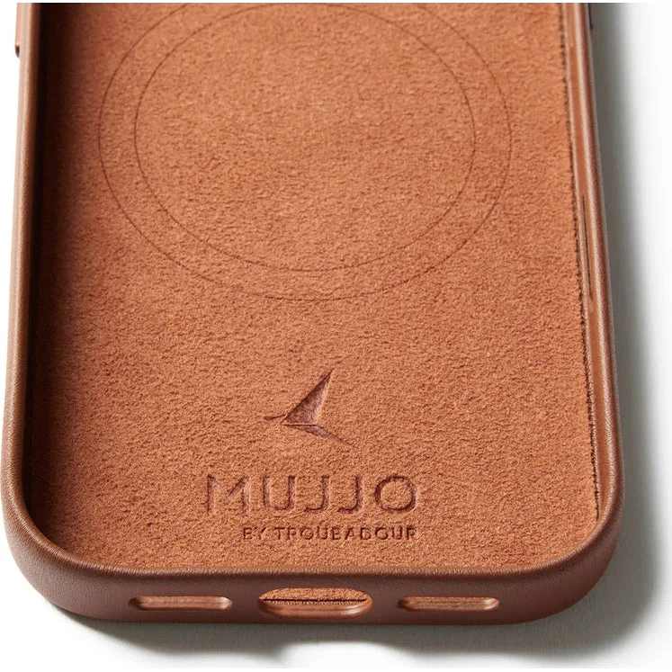 Handyhülle für iPhone 17 Pro, Mujjo Full Leather Case für MagSafe, Braun - Image 5