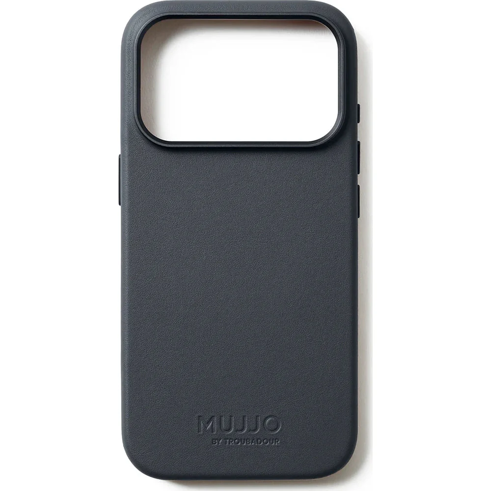 Handyhülle für iPhone 17 Pro, Mujjo Full Leather Case für MagSafe, Grau