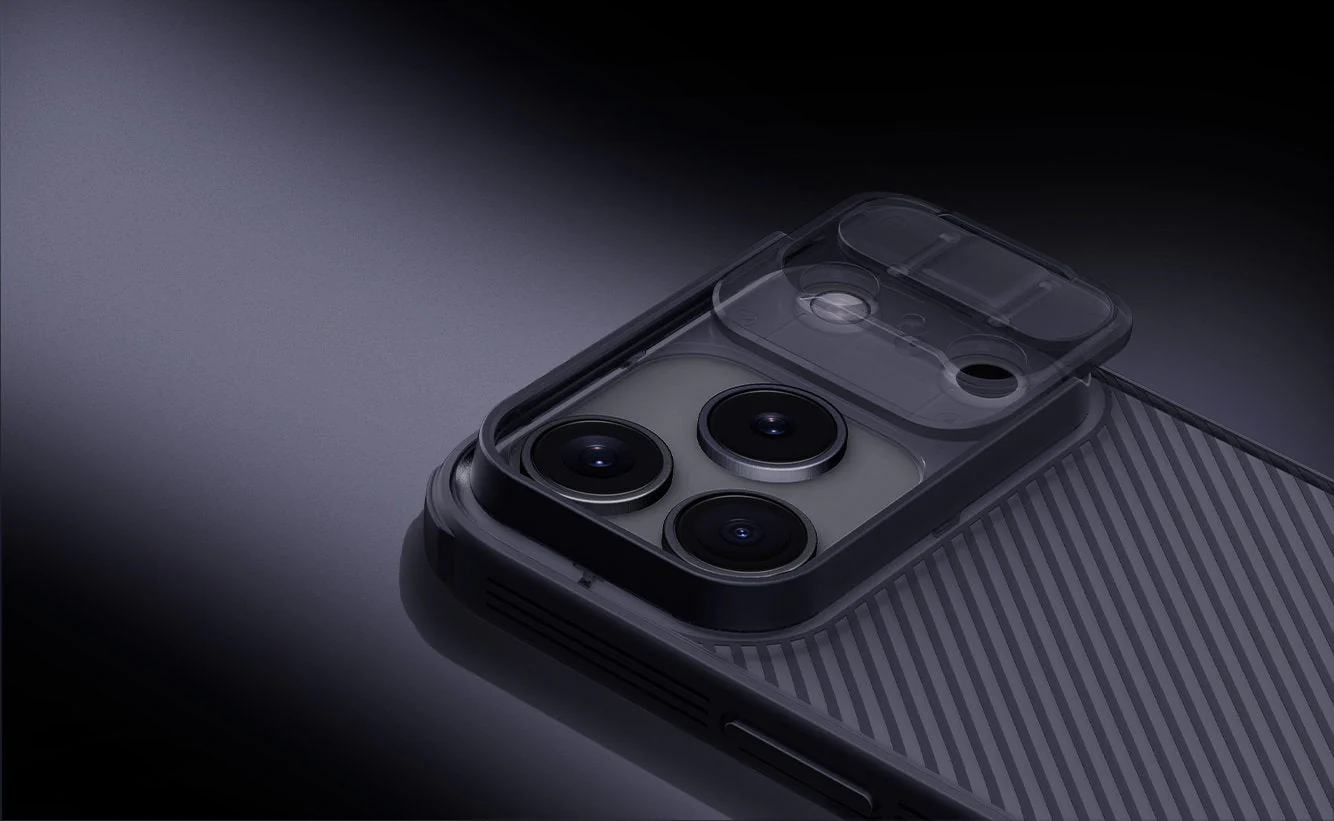Handyhülle für iPhone 17 Pro, Nillkin CamShield Pro, Durchscheinend-Schwarz - Image 11