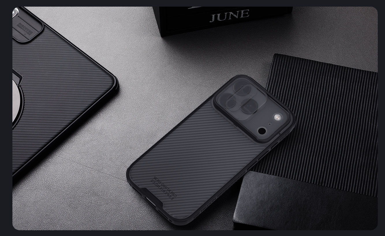 Handyhülle für iPhone 17 Pro, Nillkin CamShield Pro, Durchscheinend-Schwarz - Image 7