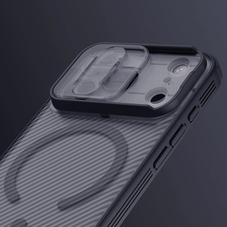 Handyhülle für iPhone 17 Pro, Nillkin CamShield Pro Magnetic mit MagSafe, Schwarz und Transparent - Image 9