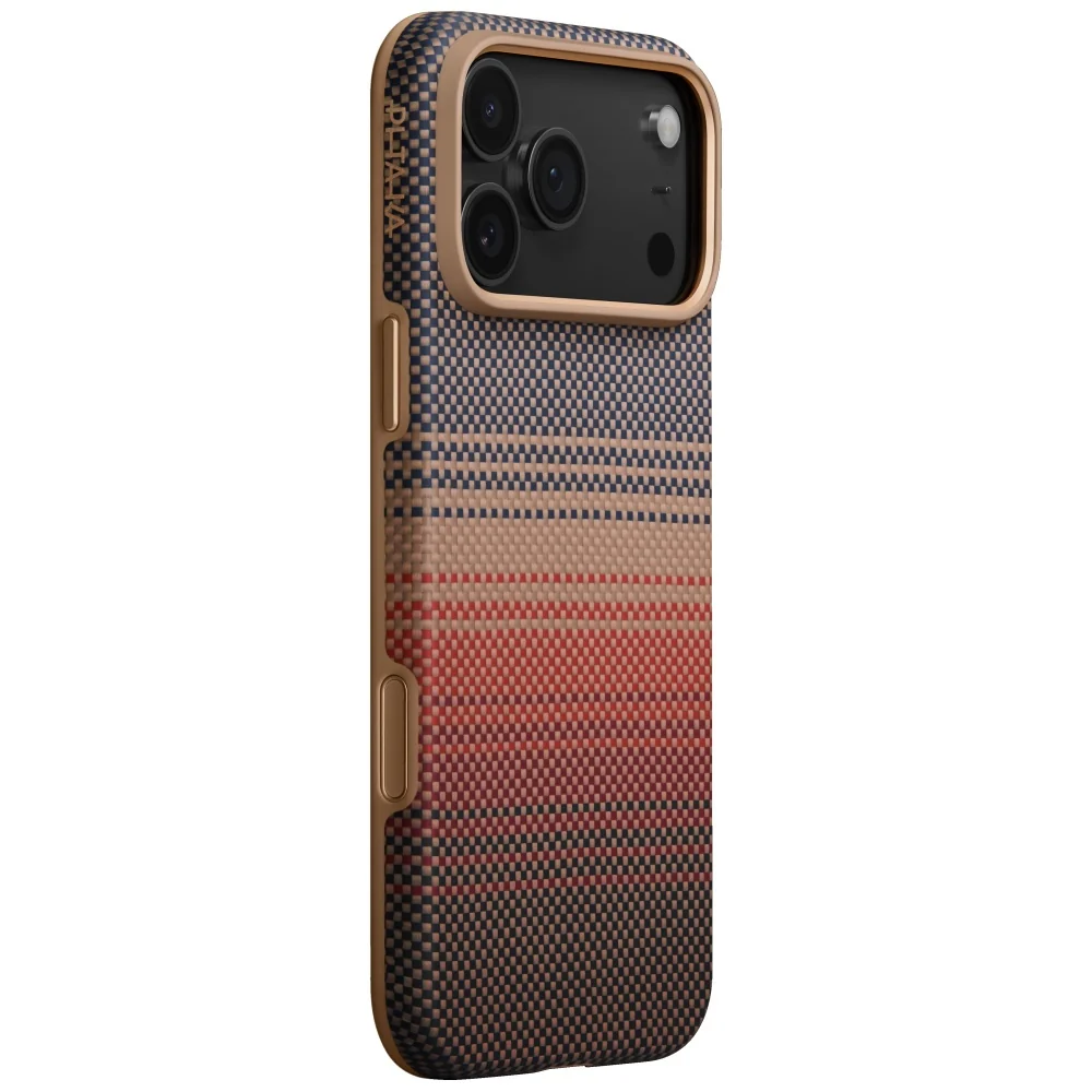 Handyhülle für iPhone 17 Pro, Pitaka Aramid UltraGuard mit MagSafe, Schwarz / Braun