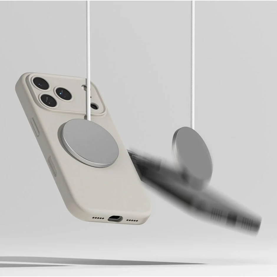 Handyhülle für iPhone 17 Pro, Ringke Silicone CC Magnetic mit MagSafe, Beige - Image 8