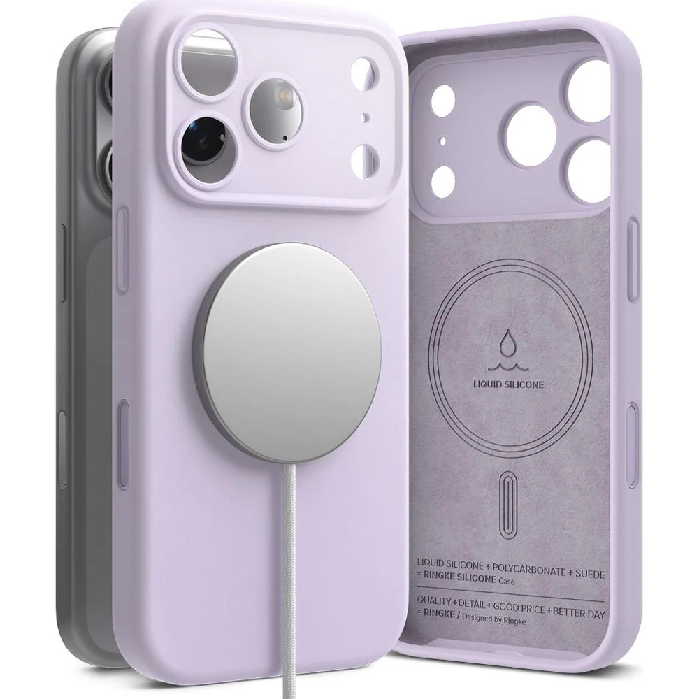 Handyhülle für iPhone 17 Pro, Ringke Silicone CC Magnetic mit MagSafe, Violett