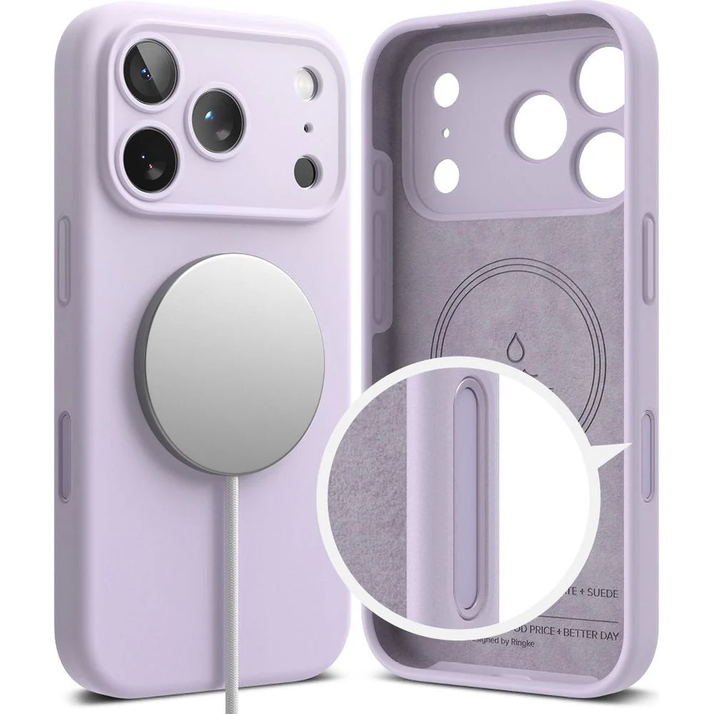 Handyhülle für iPhone 17 Pro, Ringke Silicone CC Magnetic mit MagSafe, Violett - Image 3