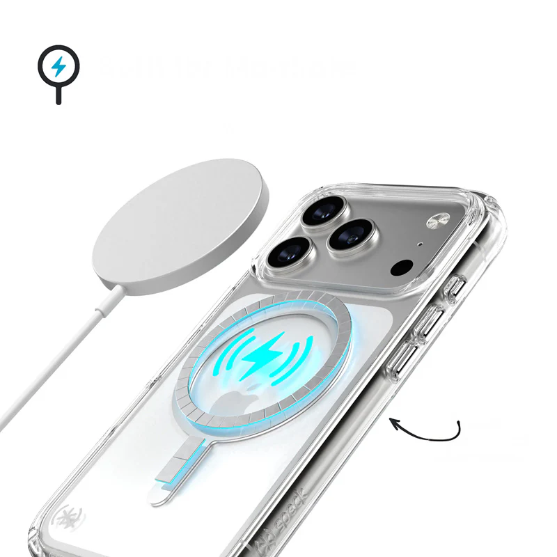 Handyhülle für iPhone 17 Pro, Speck Presidio Perfect-Clear mit MagSafe, Transparent und Silbern - Image 5