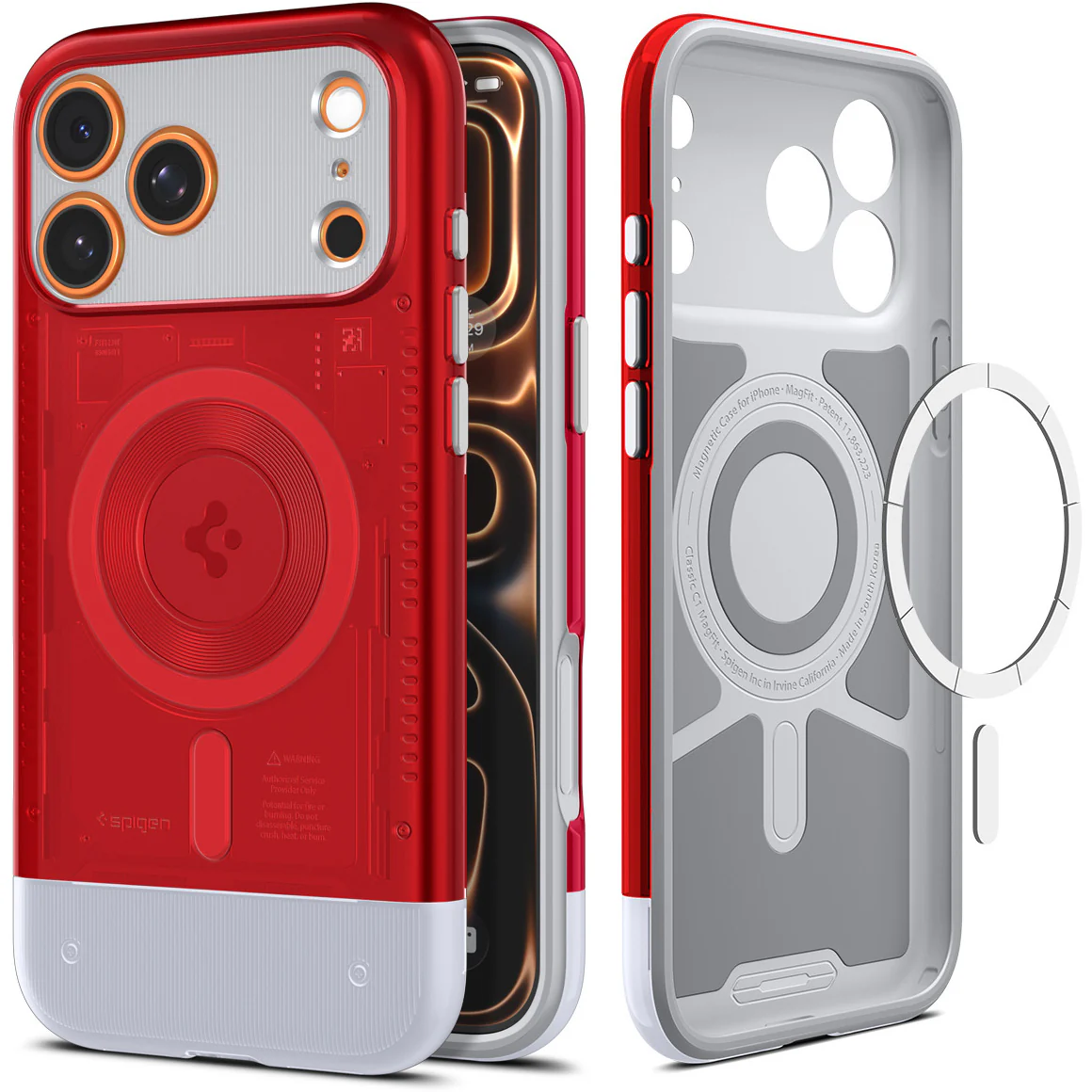 Handyhülle für iPhone 17 Pro, Spigen Classic C1 Mag mit MagSafe, Rot - Image 8
