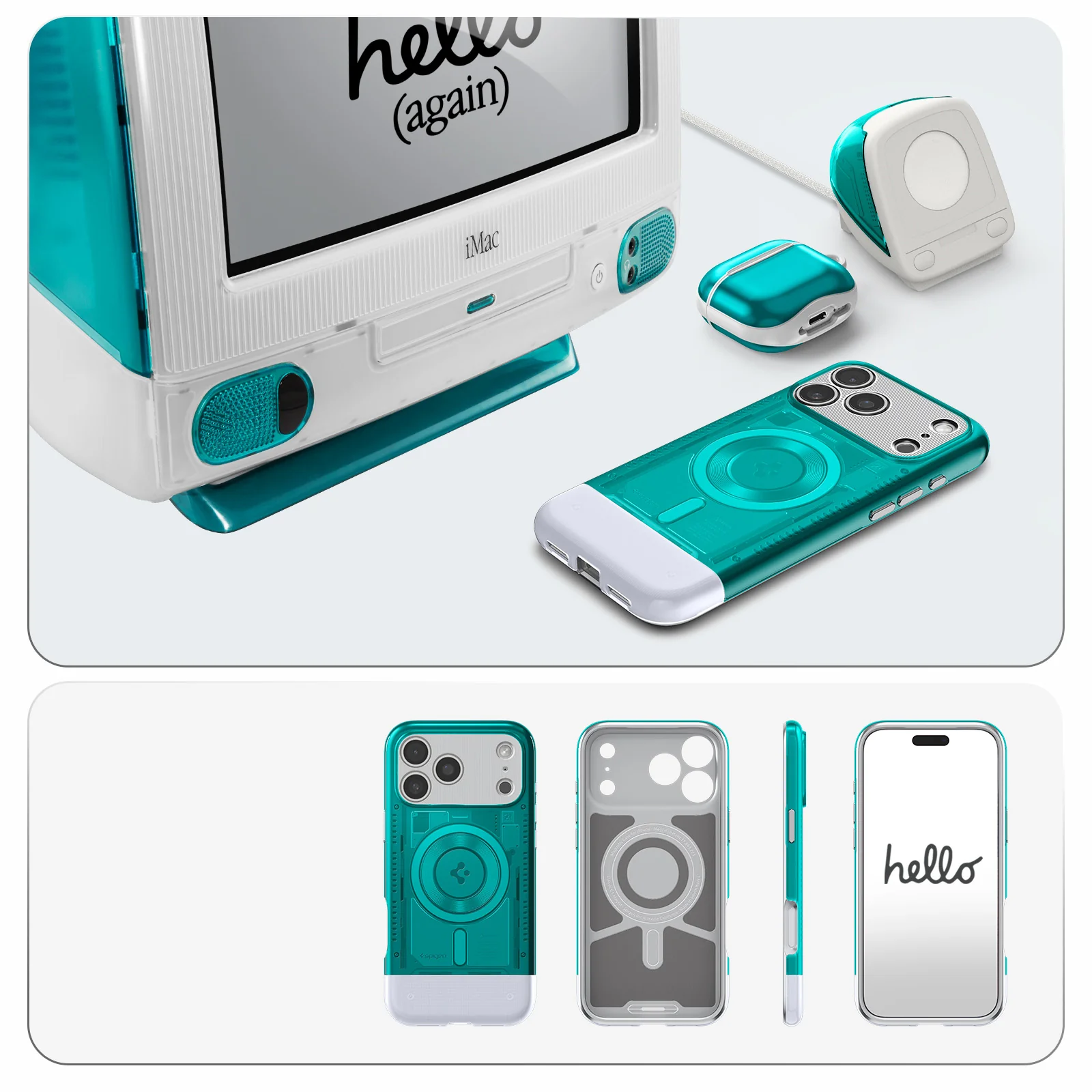 Handyhülle für iPhone 17 Pro, Spigen Classic C1 Mag mit MagSafe, Türkis - Image 10