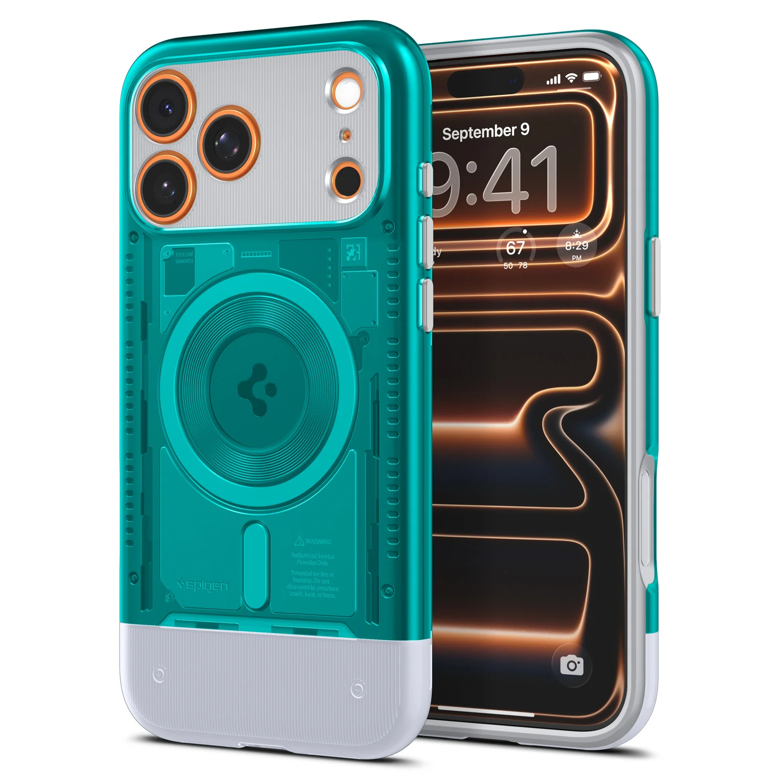 Handyhülle für iPhone 17 Pro, Spigen Classic C1 Mag mit MagSafe, Türkis - Image 7