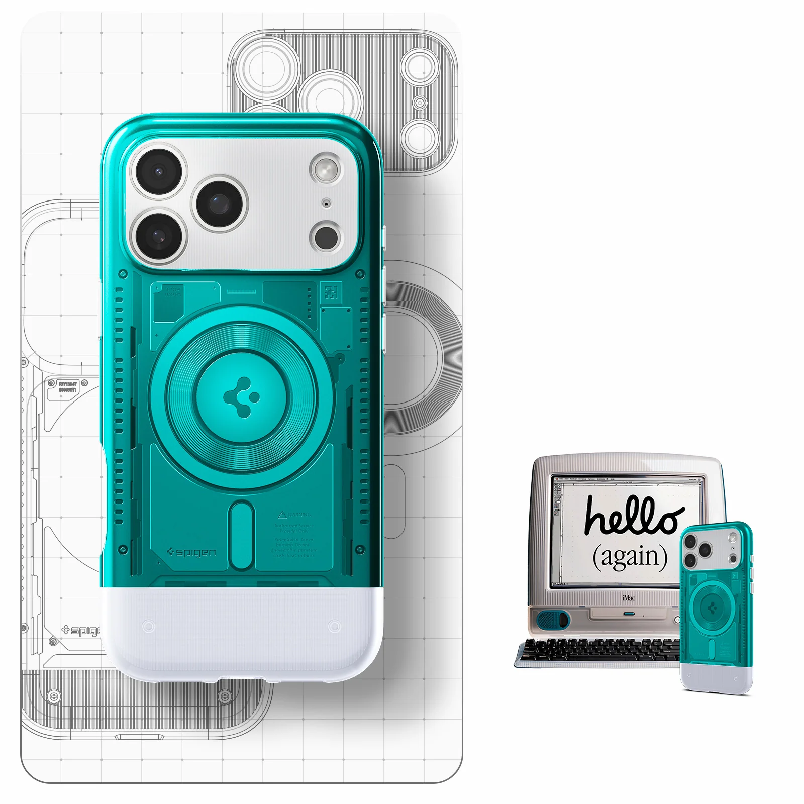 Handyhülle für iPhone 17 Pro, Spigen Classic C1 Mag mit MagSafe, Türkis - Image 9