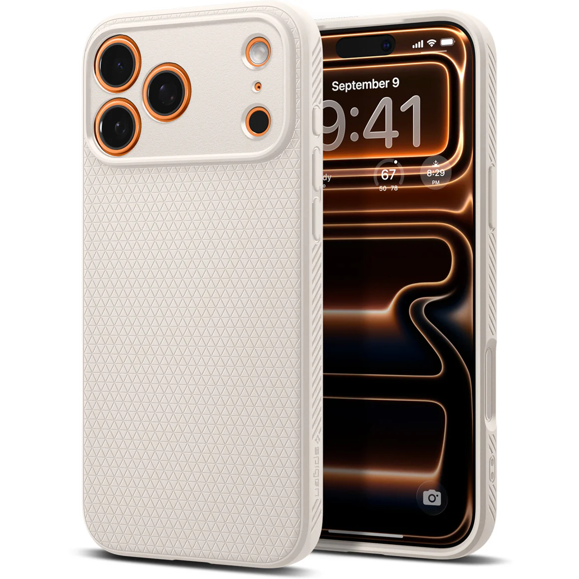 Handyhülle für iPhone 17 Pro, Spigen Liquid Air, Beige