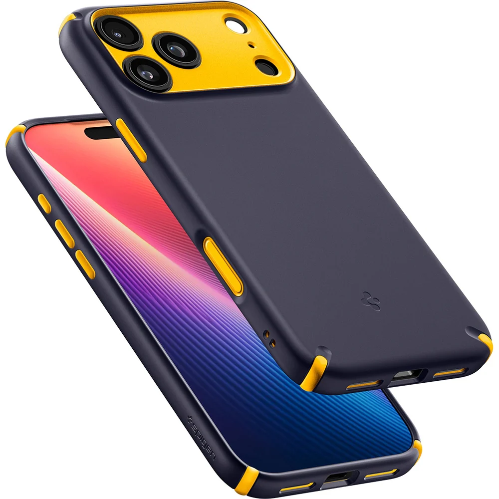 Handyhülle für iPhone 17 Pro, Spigen Nano Pop Hybrid Mag mit MagSafe, Dunkelblau-Gelb - Image 2
