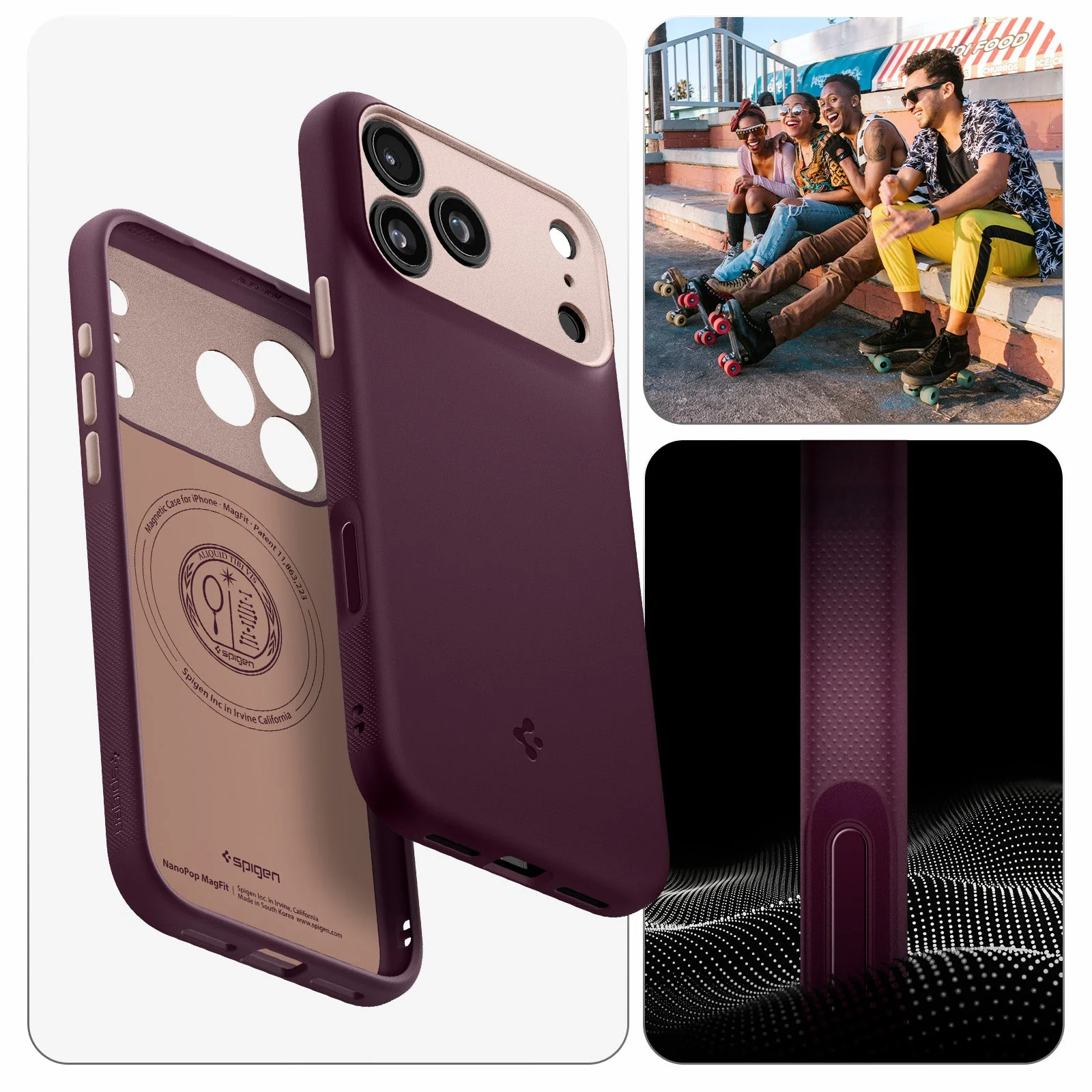 Handyhülle für iPhone 17 Pro, Spigen Nano Pop Mag mit MagSafe, Dunkelrot-Rosa - Image 4