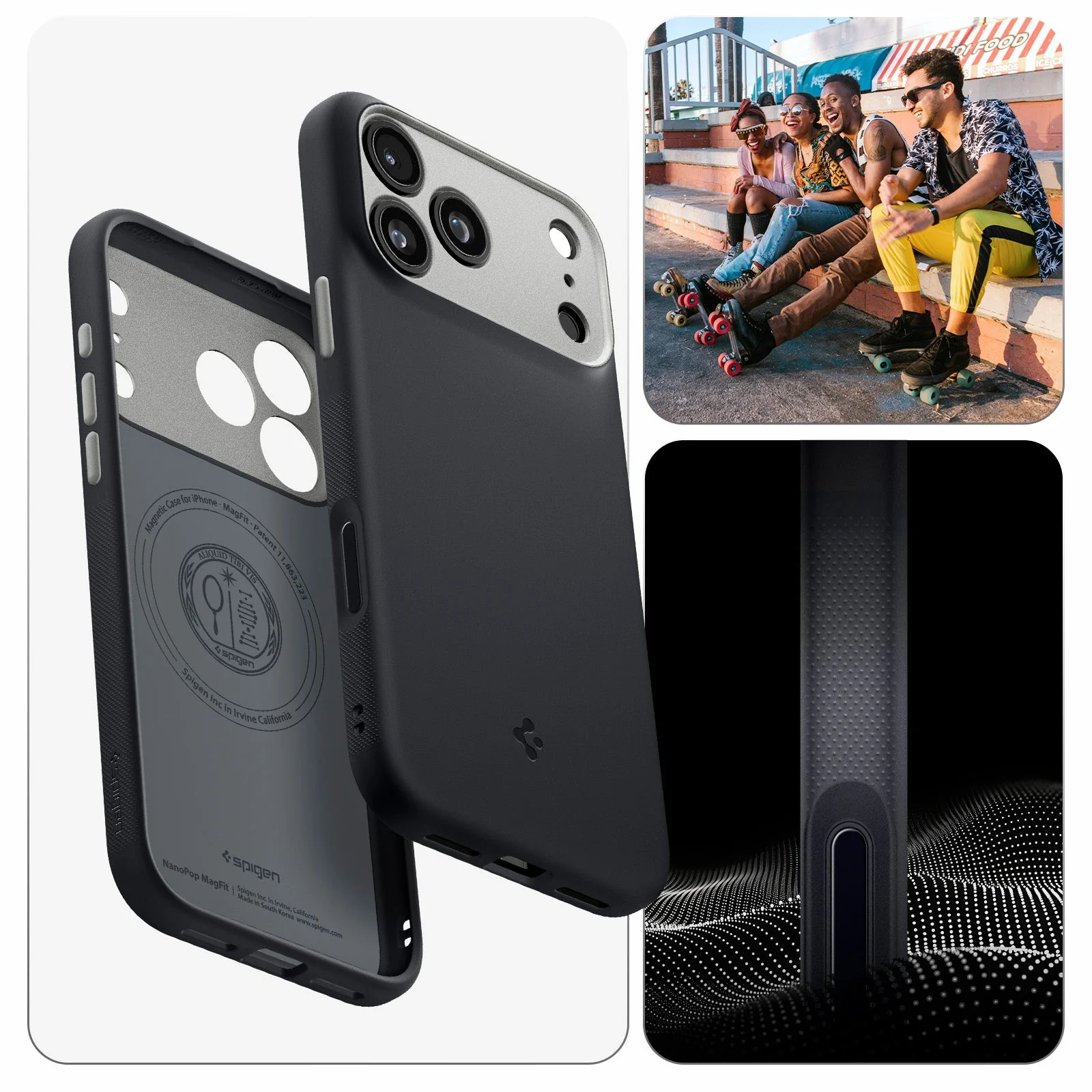 Handyhülle für iPhone 17 Pro, Spigen Nano Pop Mag mit MagSafe, Schwarz und Grau - Image 3