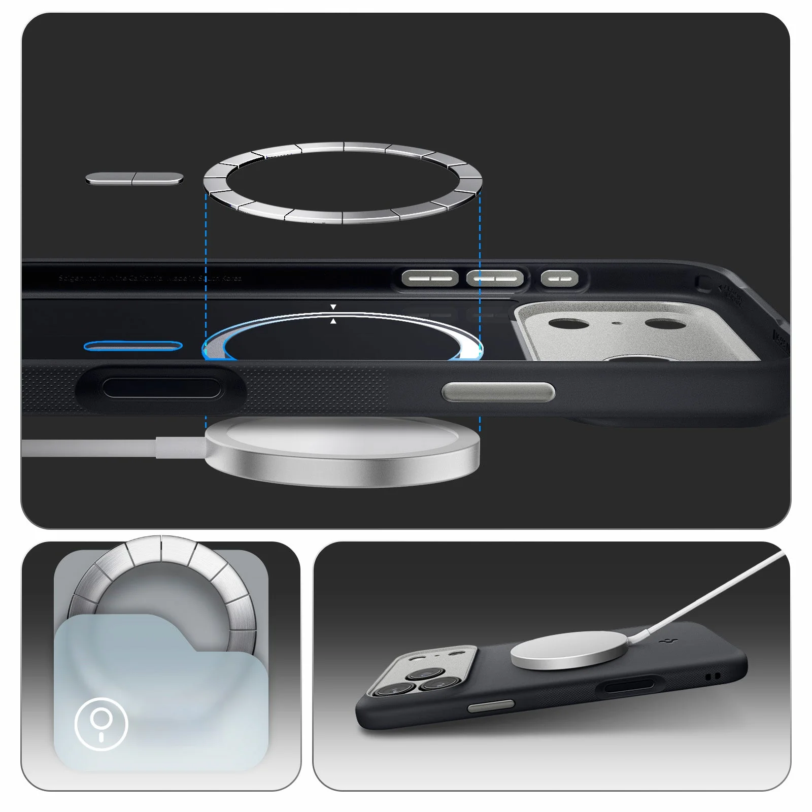 Handyhülle für iPhone 17 Pro, Spigen Nano Pop Mag mit MagSafe, Schwarz und Grau - Image 6