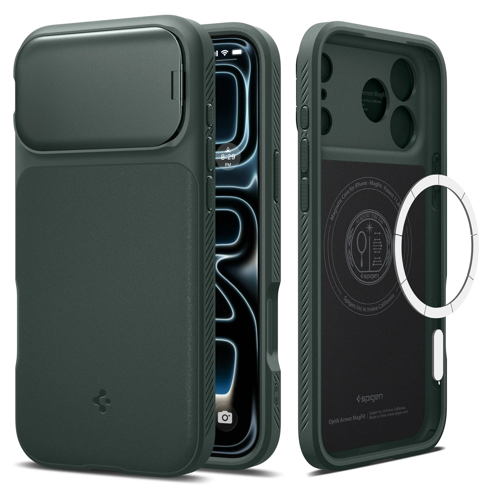 Handyhülle für iPhone 17 Pro, Spigen Optik Armor Mag mit MagSafe, Grün - Image 19