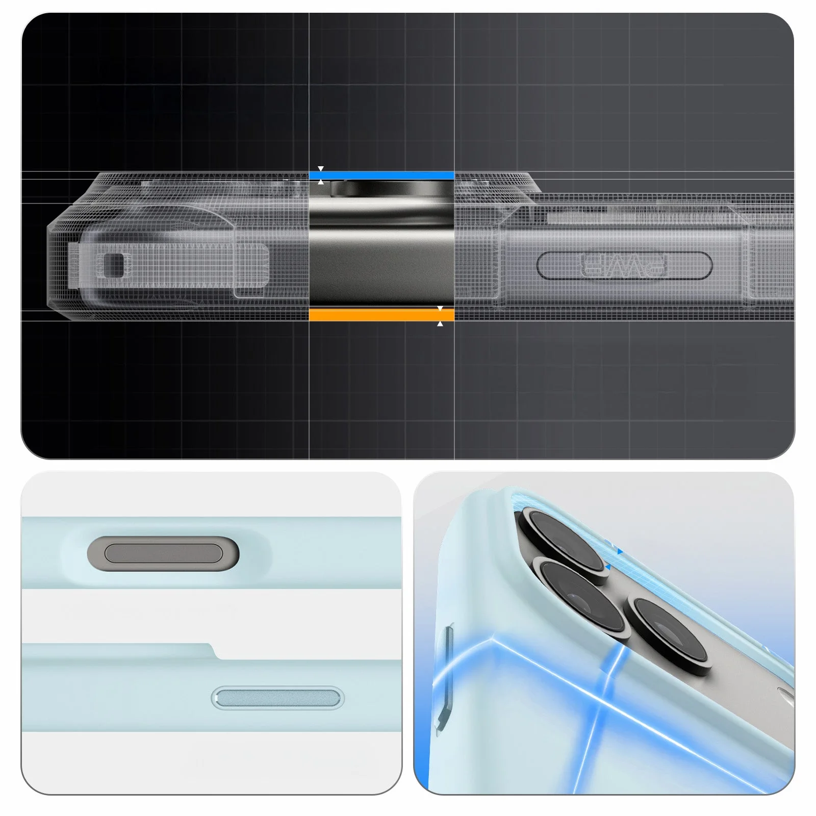 Handyhülle für iPhone 17 Pro, Spigen Silicone Fit Mag mit MagSafe, Hellblau - Image 2