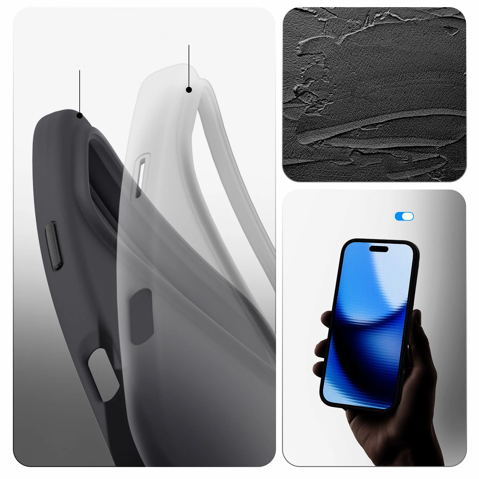 Handyhülle für iPhone 17 Pro, Spigen Silicone Fit Mag mit MagSafe, Schwarz - Image 3