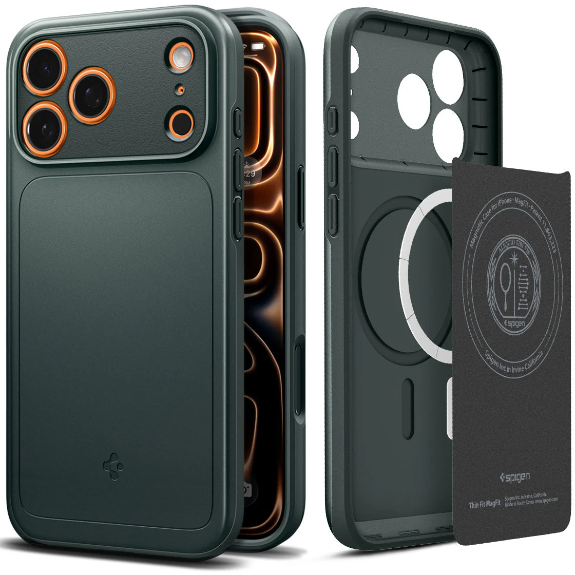 Handyhülle für iPhone 17 Pro, Spigen Thin Fit Mag mit MagSafe, Grün - Image 14