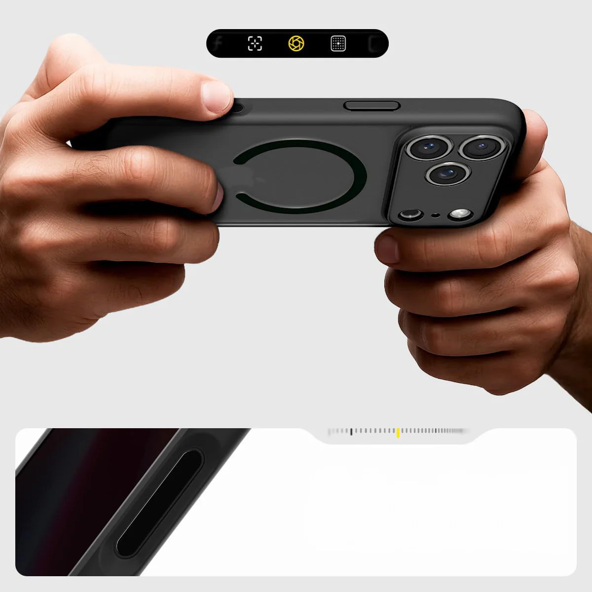 Handyhülle für iPhone 17 Pro, Spigen Ultra Hybrid Mag mit MagSafe, Durchscheinend-Schwarz - Image 10
