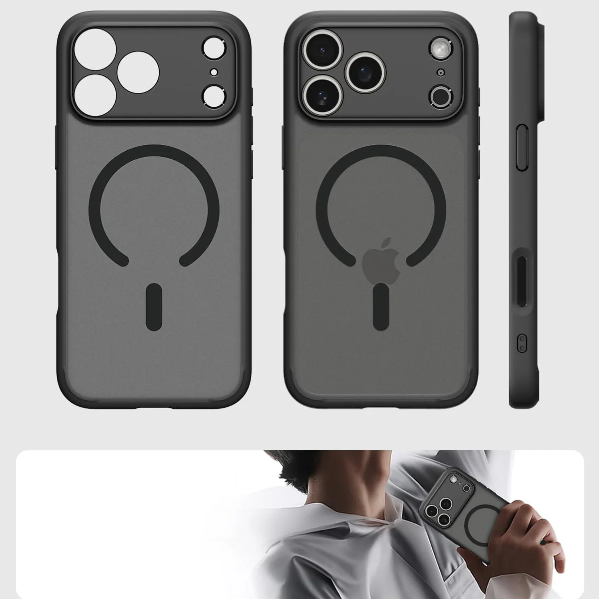 Handyhülle für iPhone 17 Pro, Spigen Ultra Hybrid Mag mit MagSafe, Durchscheinend-Schwarz - Image 14