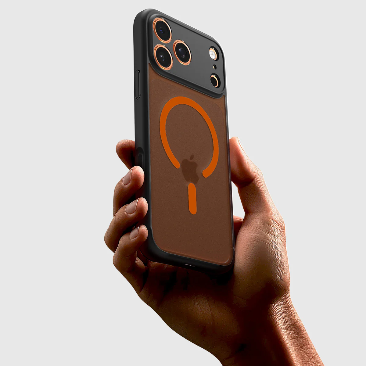 Handyhülle für iPhone 17 Pro, Spigen Ultra Hybrid Mag mit MagSafe, Durchscheinend-Schwarz-Orange - Image 8